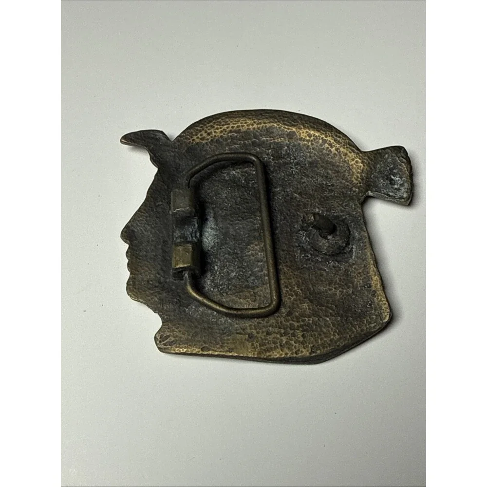 VINTAGE BRASS REPOUSSE EGYPTIAN REVIVAL CLEOPATRA BELT BUCKLE